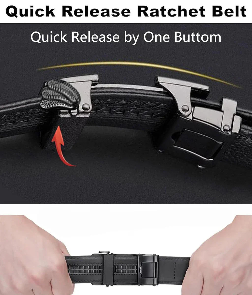 One-Handed Operation Automatic Buckle Holes-Free Micro-Adjustable Belt