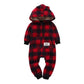 Winter long sleeve romper With Teddy Bear Eears - Indigo-Temple