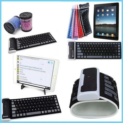 Waterproof Foldable Bluetooth silicone keyboard - Indigo-Temple