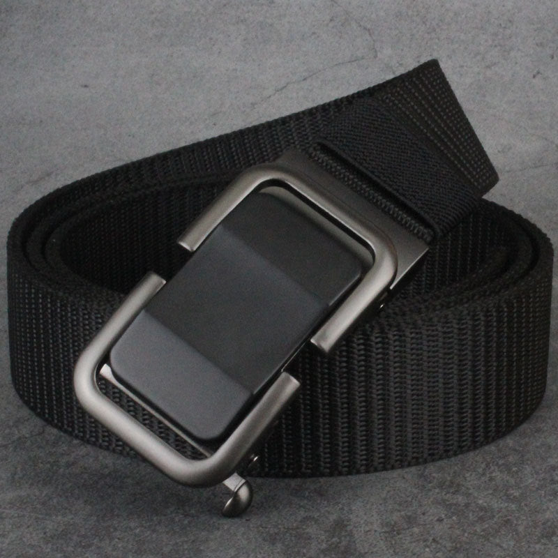 Automatic Buckle Canvas Designer Belt