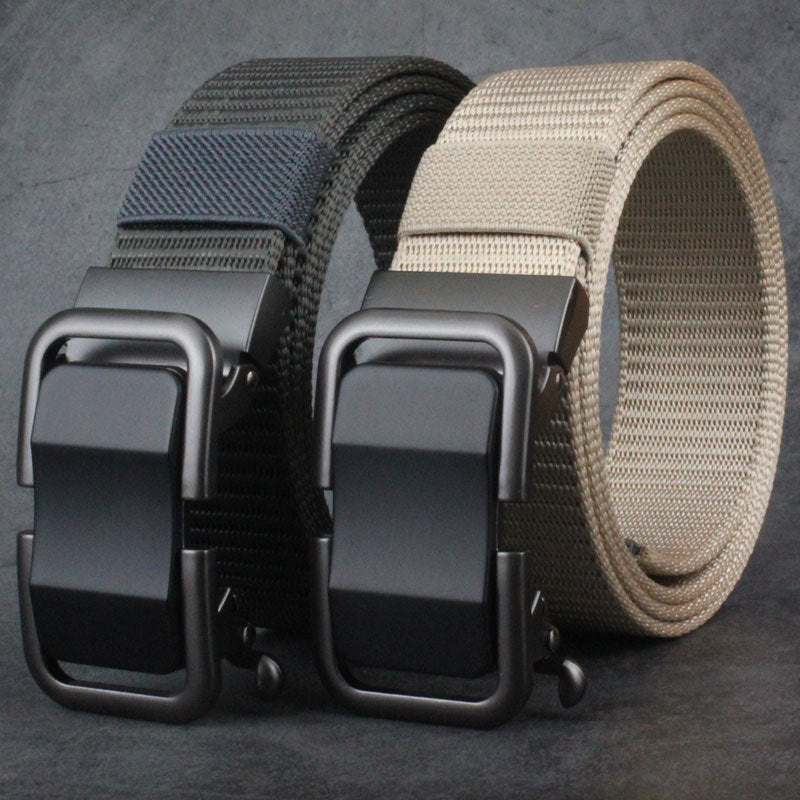 Automatic Buckle Canvas Designer Belt