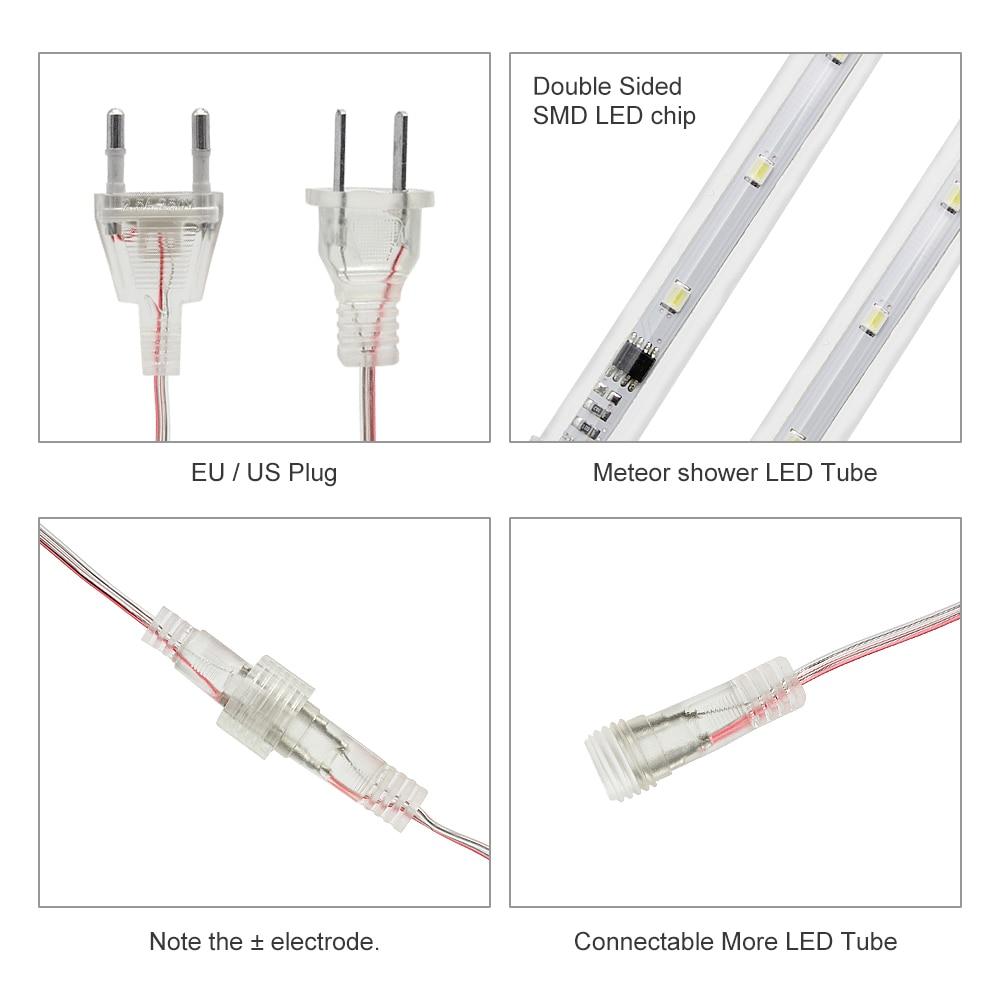 Waterproof Meteor Shower LED String Lights (8pcs)