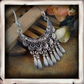 CALIPSO -  Carved Flower&Moon Pendant - Indigo-Temple