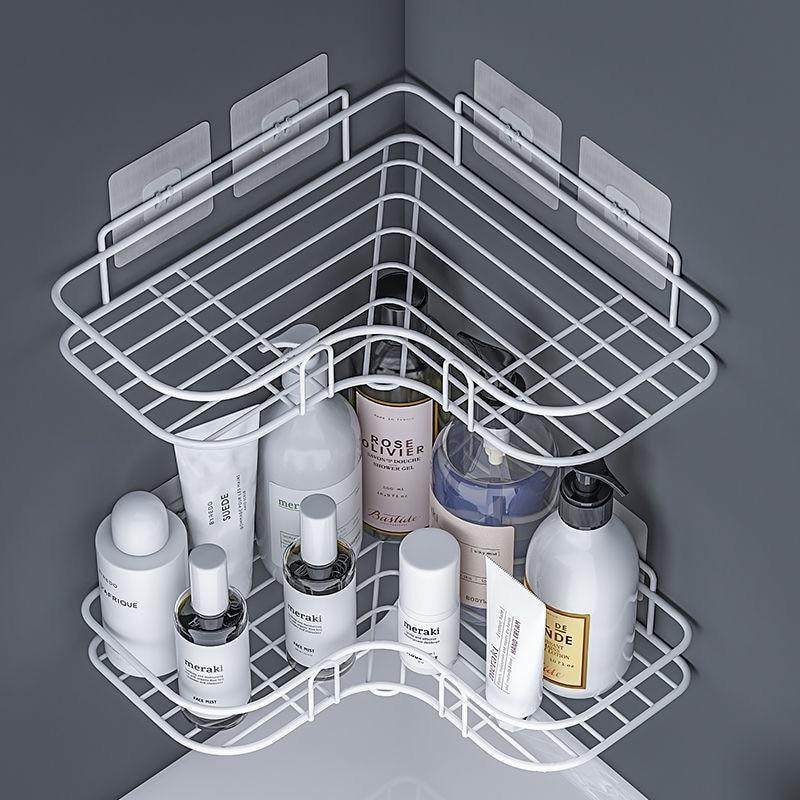 Decorative Punch-free Corner Wrought Iron Shelf (2pcs)