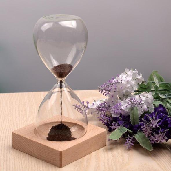 Hand-Blown Magnetic Hourglass - Indigo-Temple