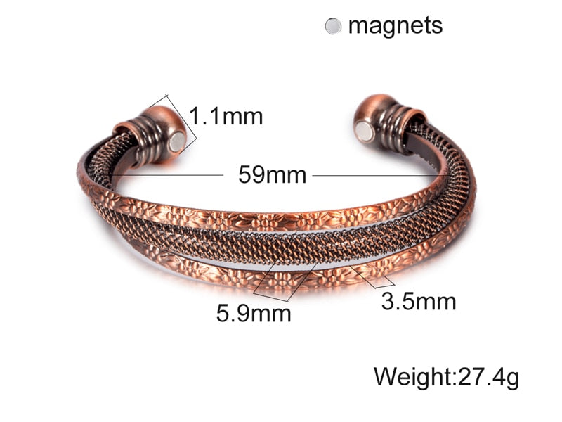 Pure Copper Magnetic Therapy Health Bracelet
