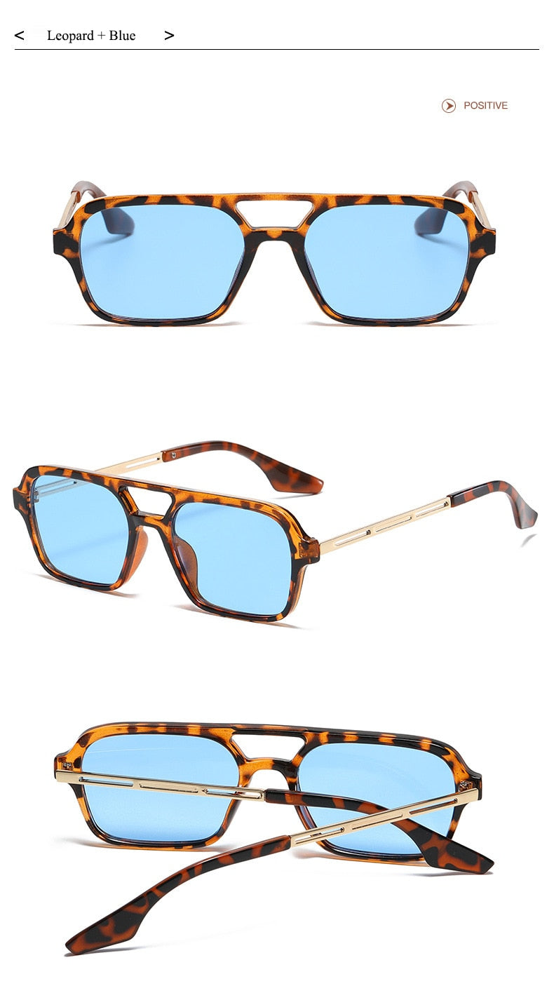 Retro Double Bridges Gradient Sunglasses