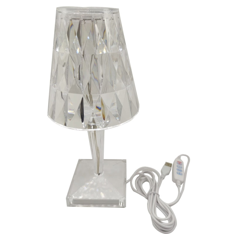 Crystal Diamond Glow Touch Table Lamp