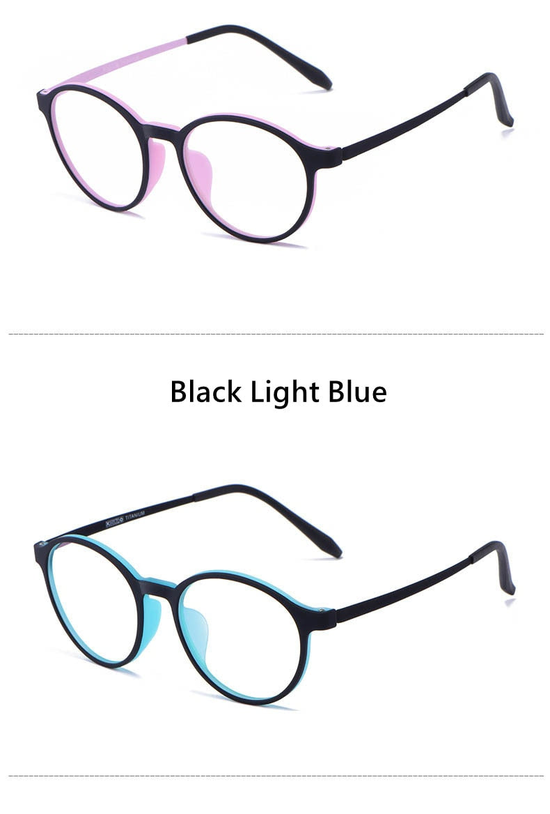 Ultralight Titanium Round Blue Light Reading Glasses