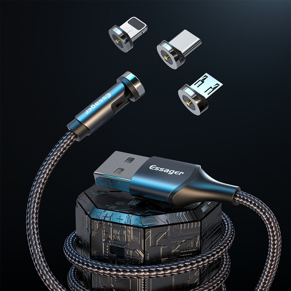 Magnetic Rotating Smart Fast Charging Cable