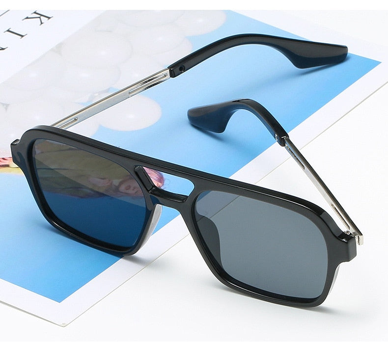 Retro Double Bridges Gradient Sunglasses