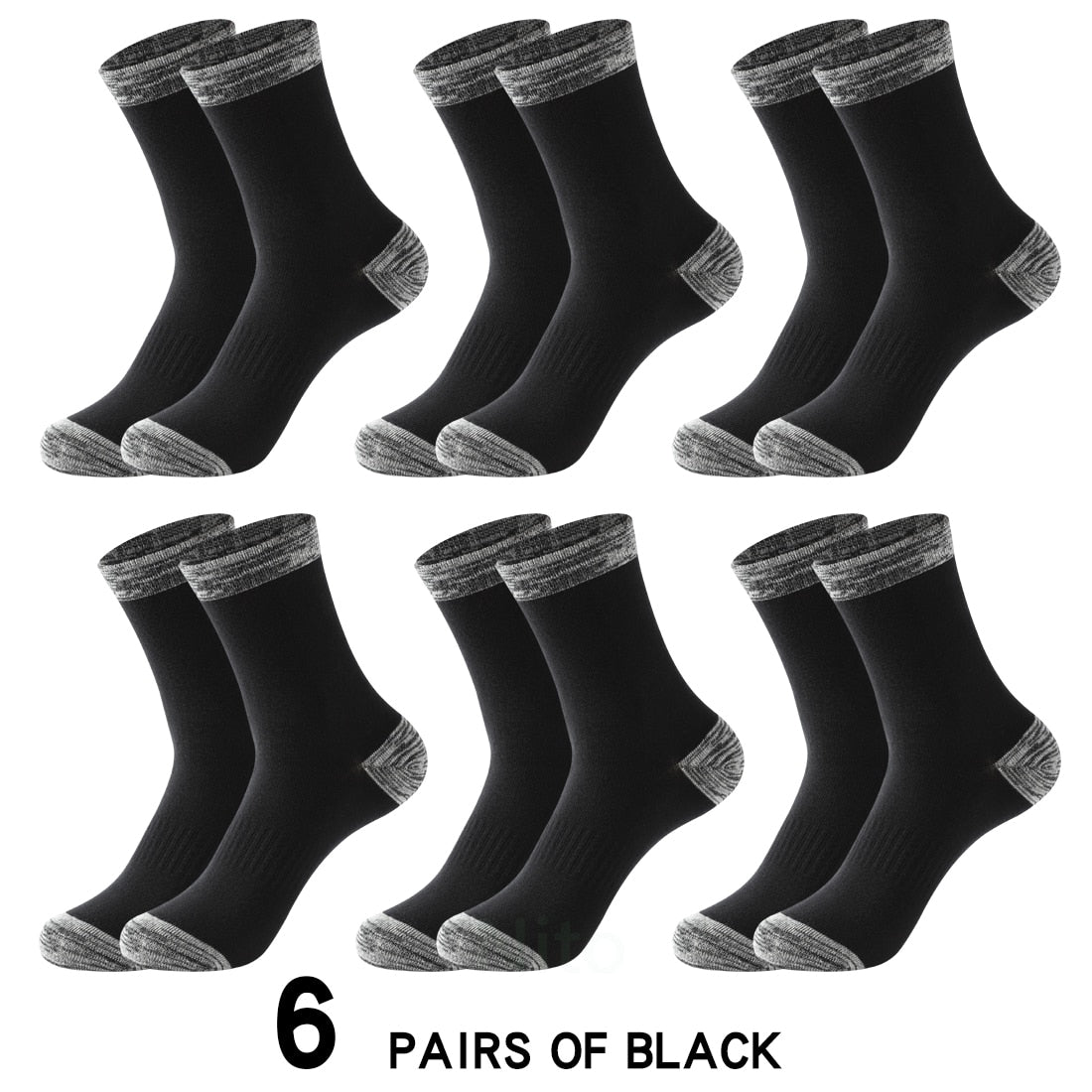 Soft Comfortable Cotton Winter Socks for Men (6pairs)
