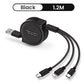 Retractable 3 In 1 USB  Portable Charging Cable