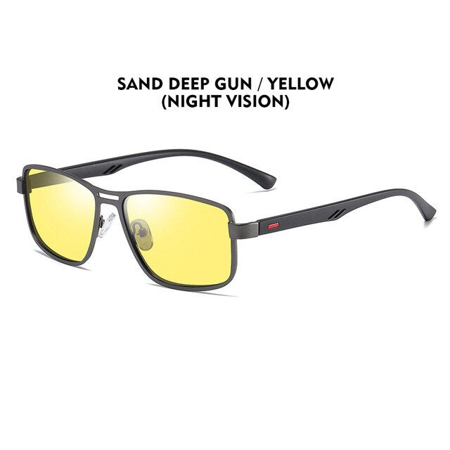 Polarized Square Metal Sunglasses For Men
