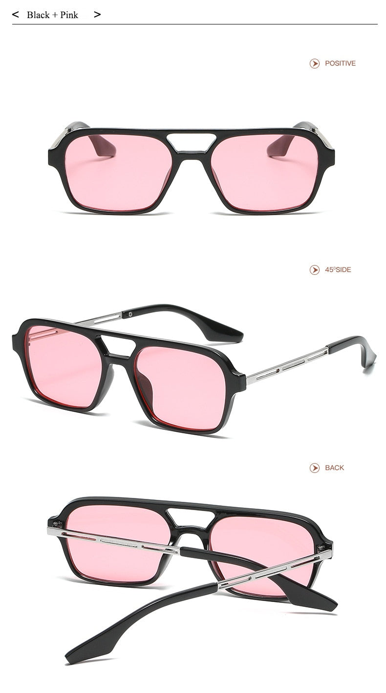 Retro Double Bridges Gradient Sunglasses