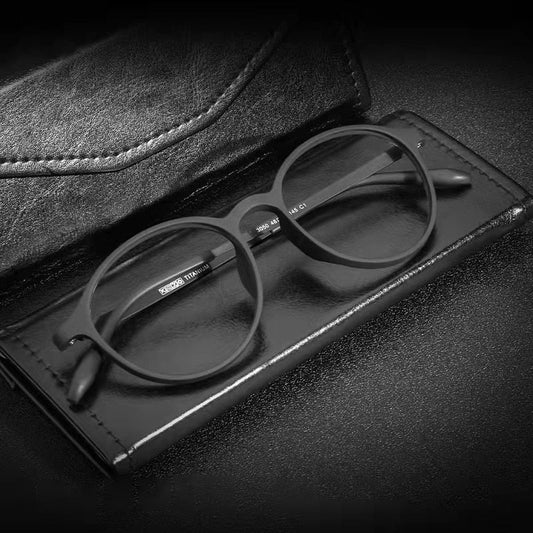 Ultralight Titanium Round Blue Light Reading Glasses