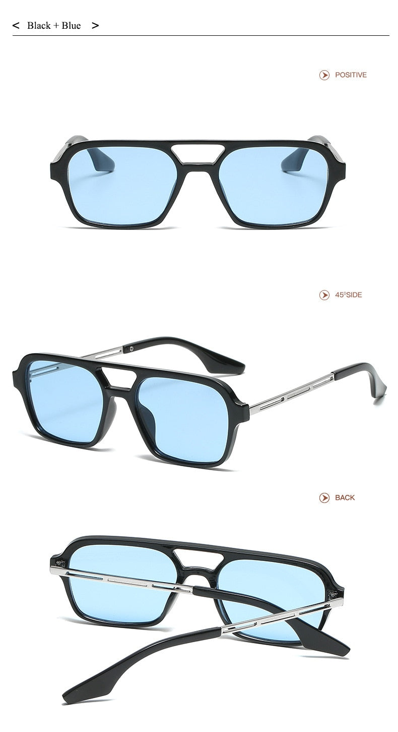 Retro Double Bridges Gradient Sunglasses