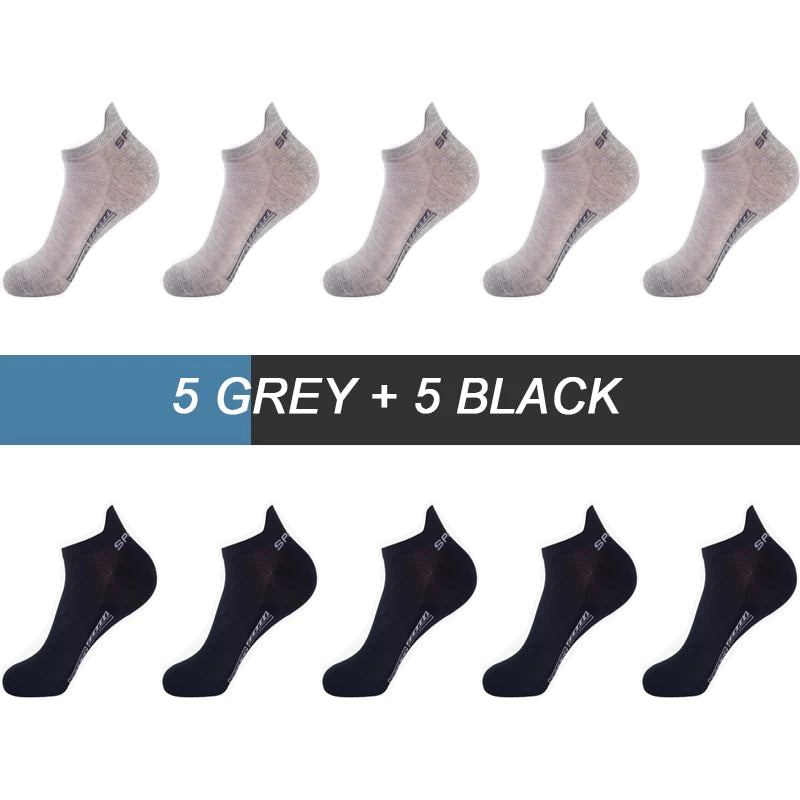 High Quality Breathable Cotton Ankle Mesh Socks (10Pairs )