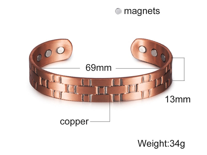 Pure Copper Magnetic Therapy Health Bracelet