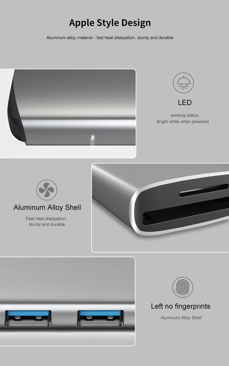 MacBook Pro/Air  7 in 1 USB Port Splitter Adapter