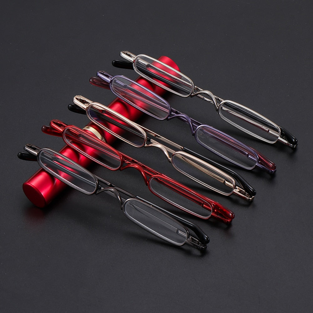 Ultra-thin Metal Reading Glasses with Tube Case