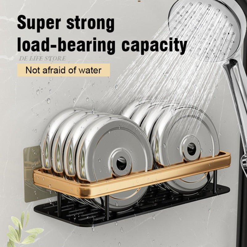 Punch-Free Luxury Aluminum Bathroom Shelves
