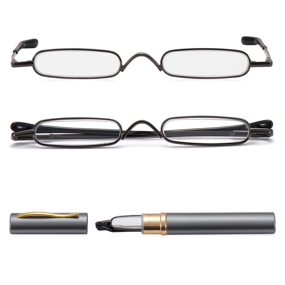 Ultra-thin Metal Reading Glasses with Tube Case