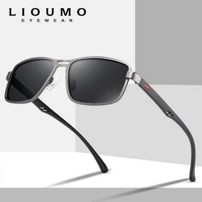 Polarized Square Metal Sunglasses For Men