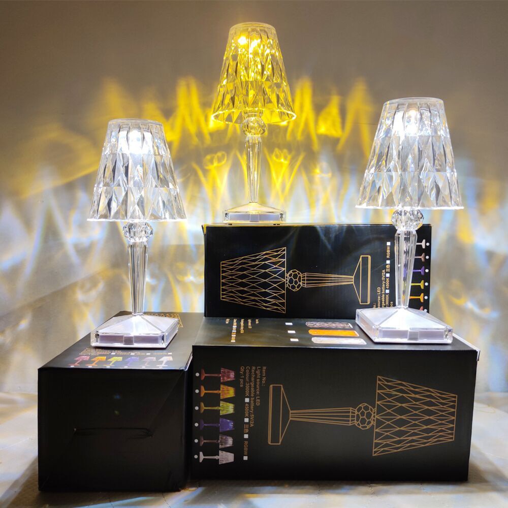 Crystal Diamond Glow Touch Table Lamp