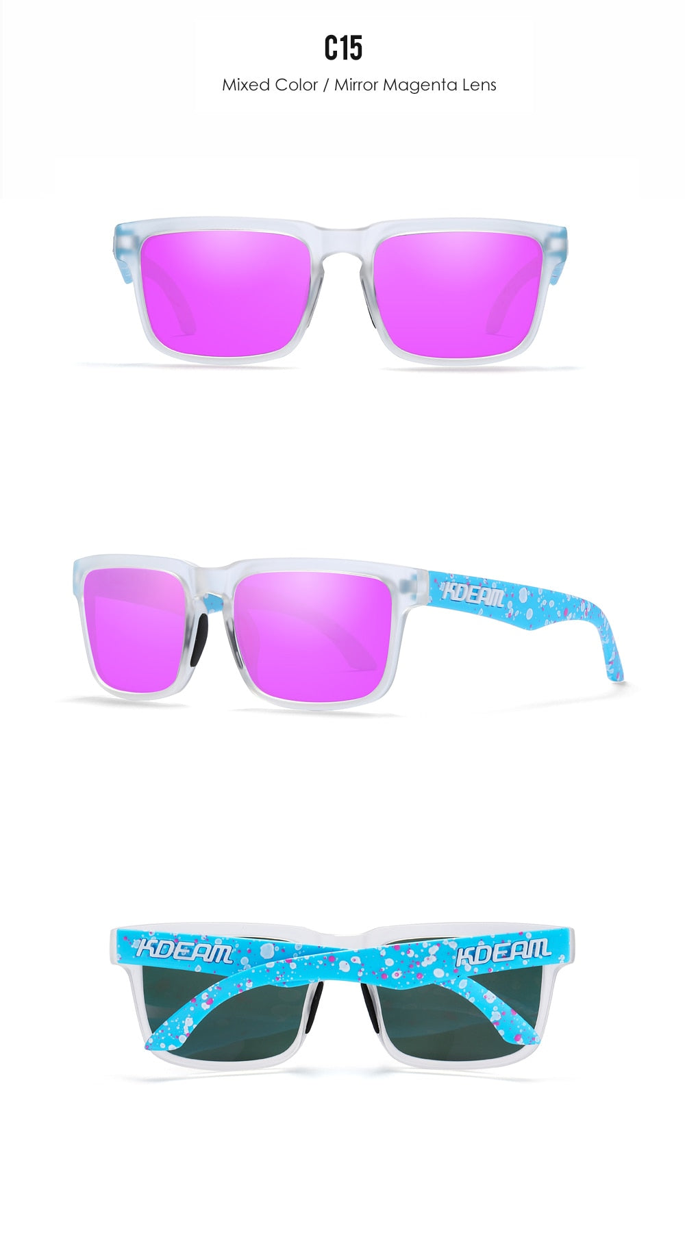 KDEAM Ultra-Stylish Square Polarized Sunglasses