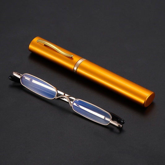 Ultra-thin Metal Reading Glasses with Tube Case