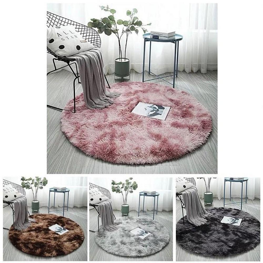 Stylish Fluffy Faux Fur Round Rug