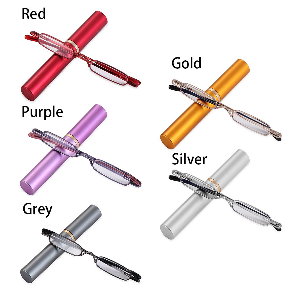 Ultra-thin Metal Reading Glasses with Tube Case