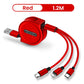 Retractable 3 In 1 USB  Portable Charging Cable