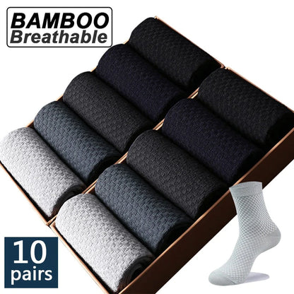 Bamboo Fiber Luxuriously Soft Breathable Antibacterial Socks For Men (10 pairs)