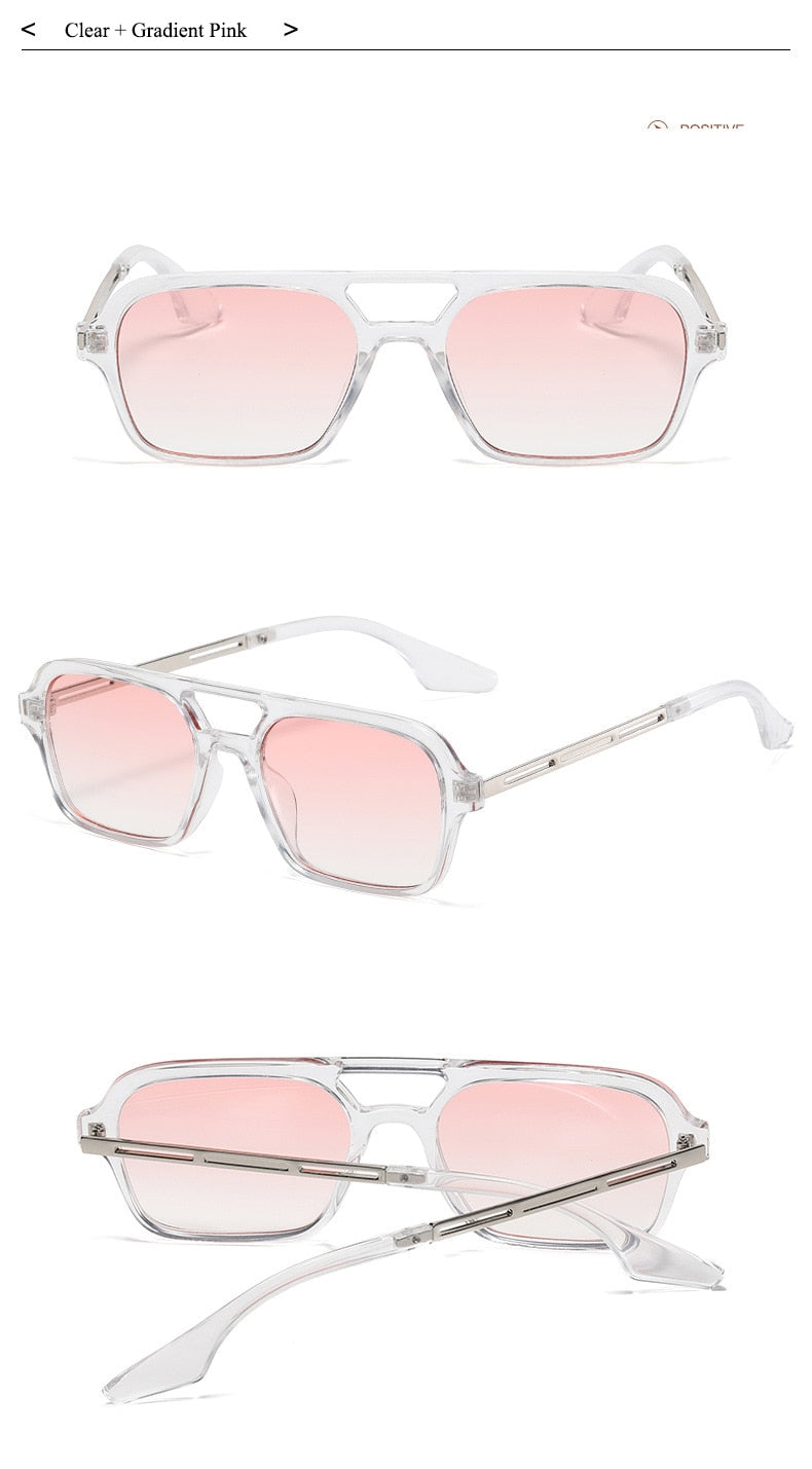 Retro Double Bridges Gradient Sunglasses