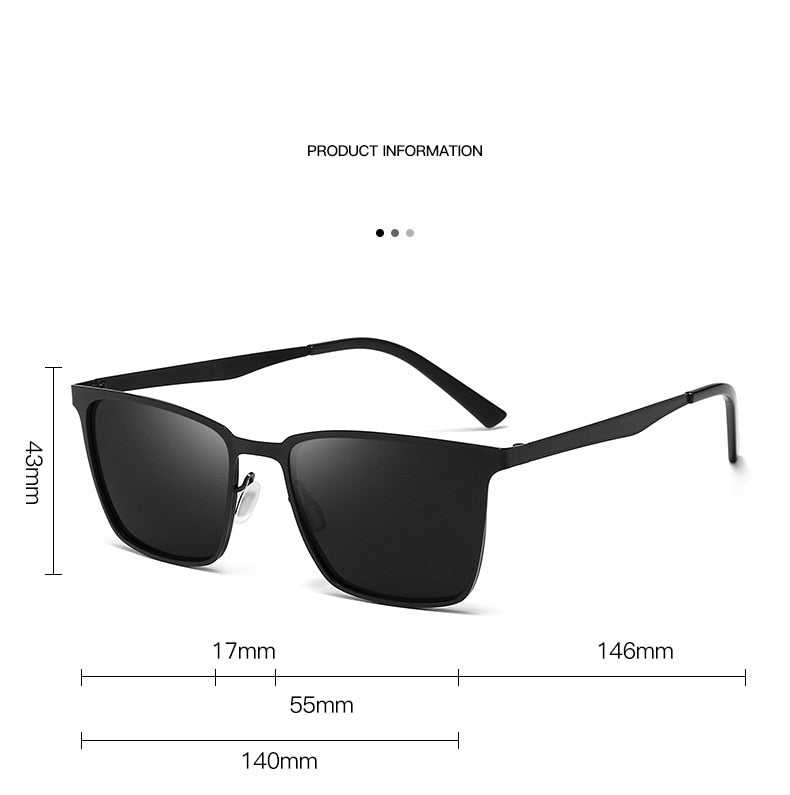 Classic Square Frame Polarized Sunglasses