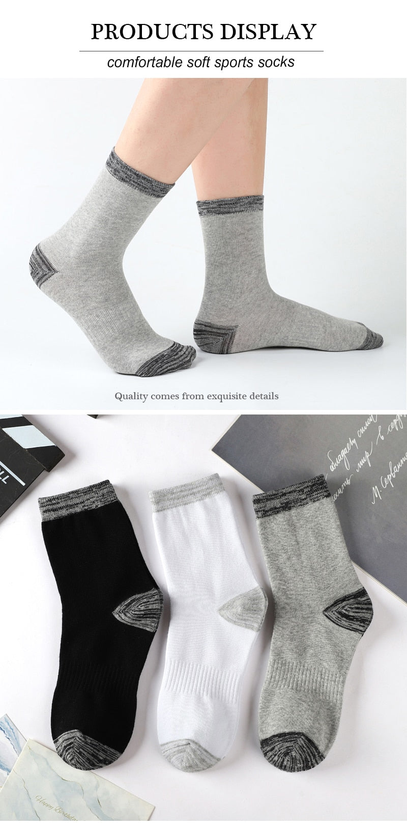 Soft Comfortable Cotton Winter Socks for Men (6pairs)