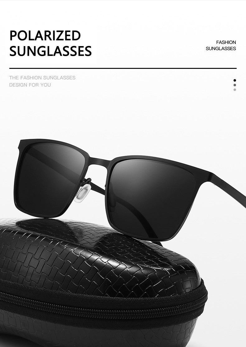 Classic Square Frame Polarized Sunglasses