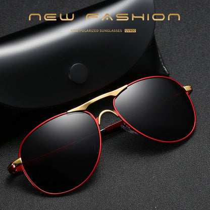 Luxury Pilot Polarized Metal Sunglasses