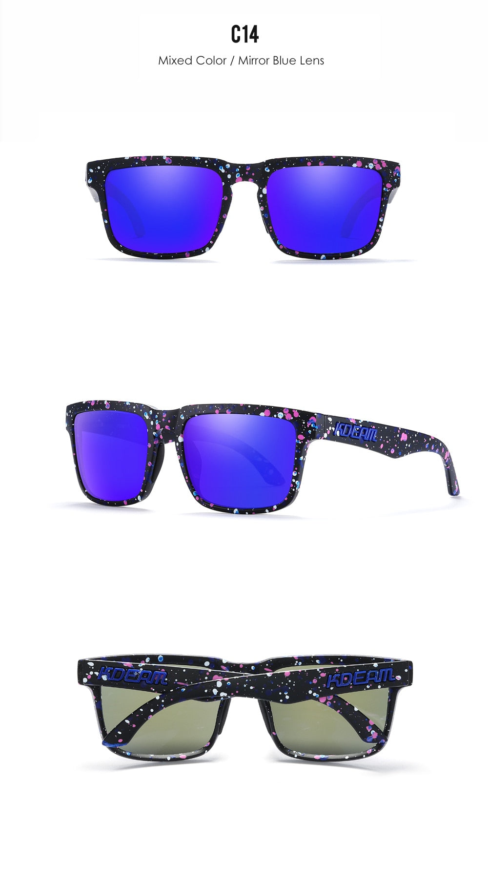 KDEAM Ultra-Stylish Square Polarized Sunglasses