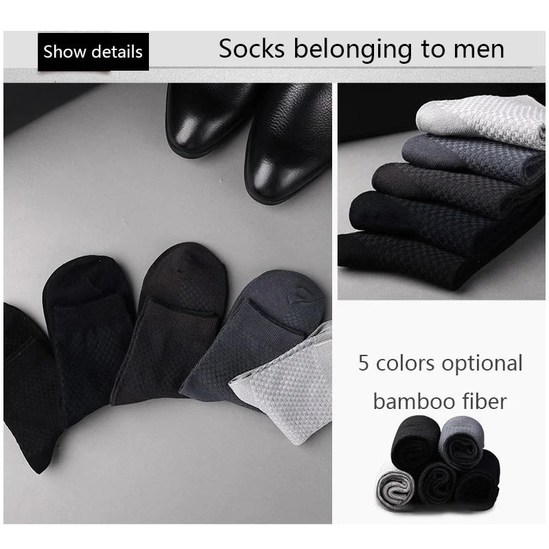 Bamboo Fiber Luxuriously Soft Breathable Antibacterial Socks For Men (10 pairs)