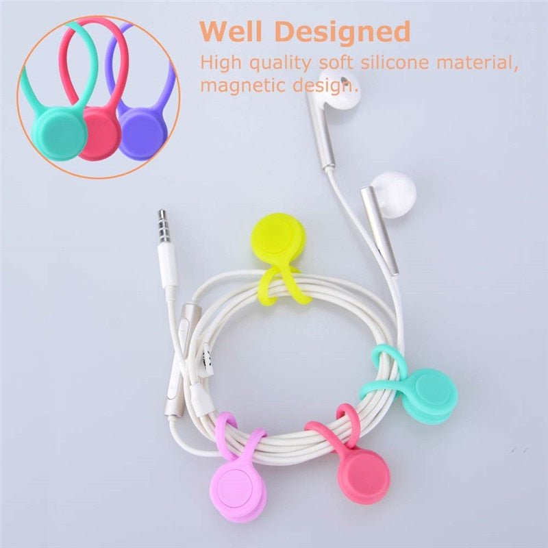 Multifunction Magnetic Silicone Cable Ties (10pcs set)