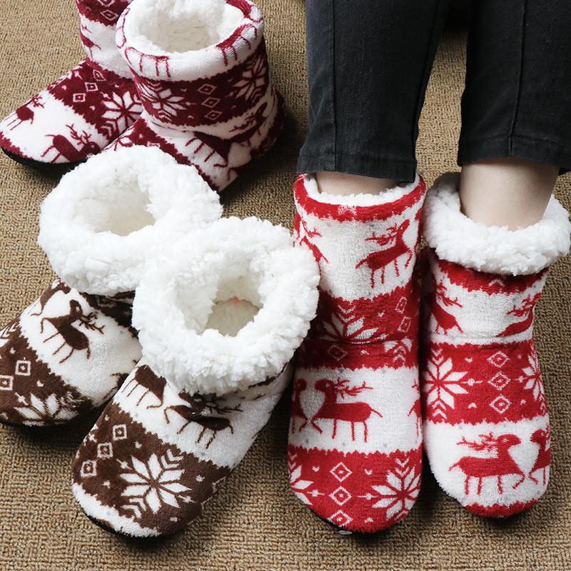 Unisex Cozy Cotton Slipper Boots - Indigo-Temple