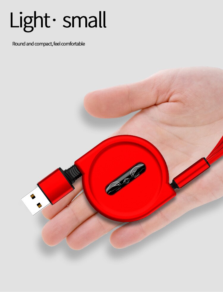 Retractable 3 In 1 USB  Portable Charging Cable