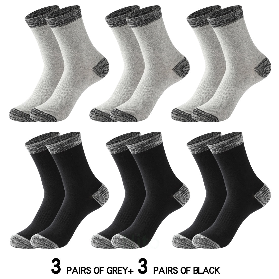 Soft Comfortable Cotton Winter Socks for Men (6pairs)