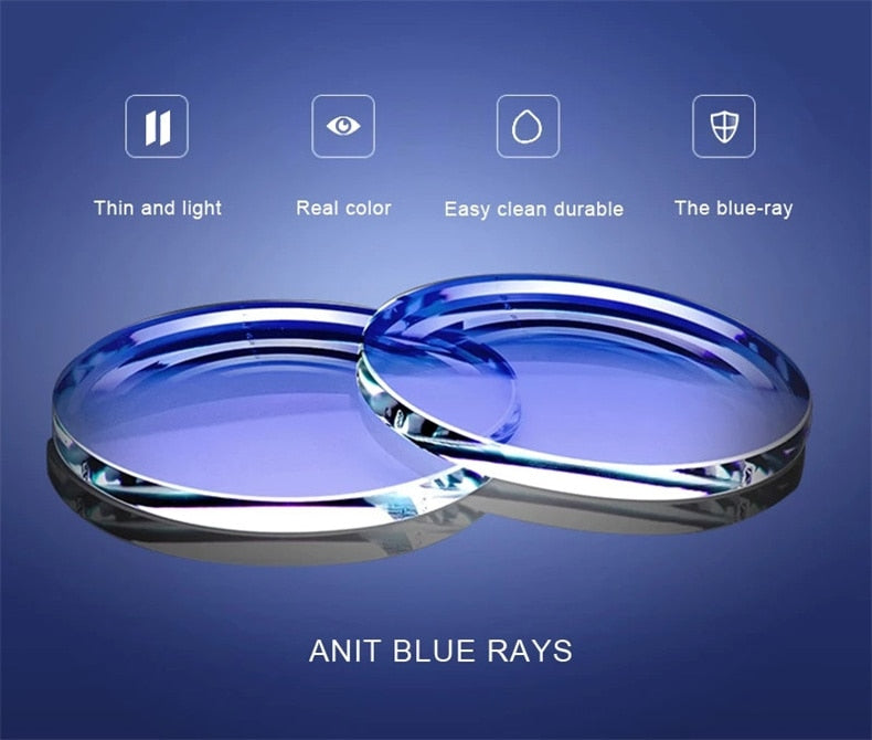 Ultralight Titanium Round Blue Light Reading Glasses