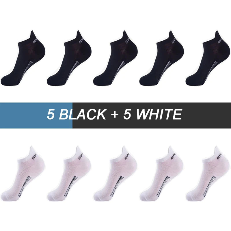 High Quality Breathable Cotton Ankle Mesh Socks (10Pairs )