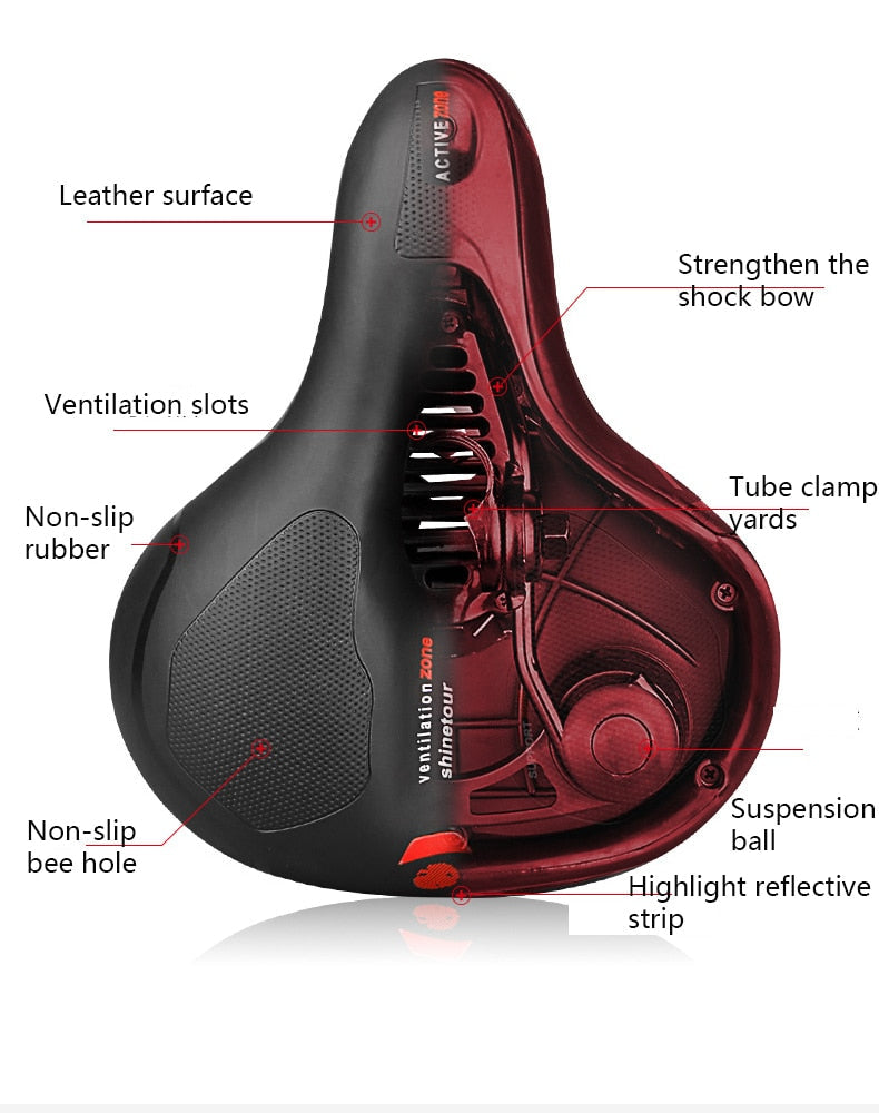 Ultra-Comfortable Shock Absorbing Bicycle Saddle