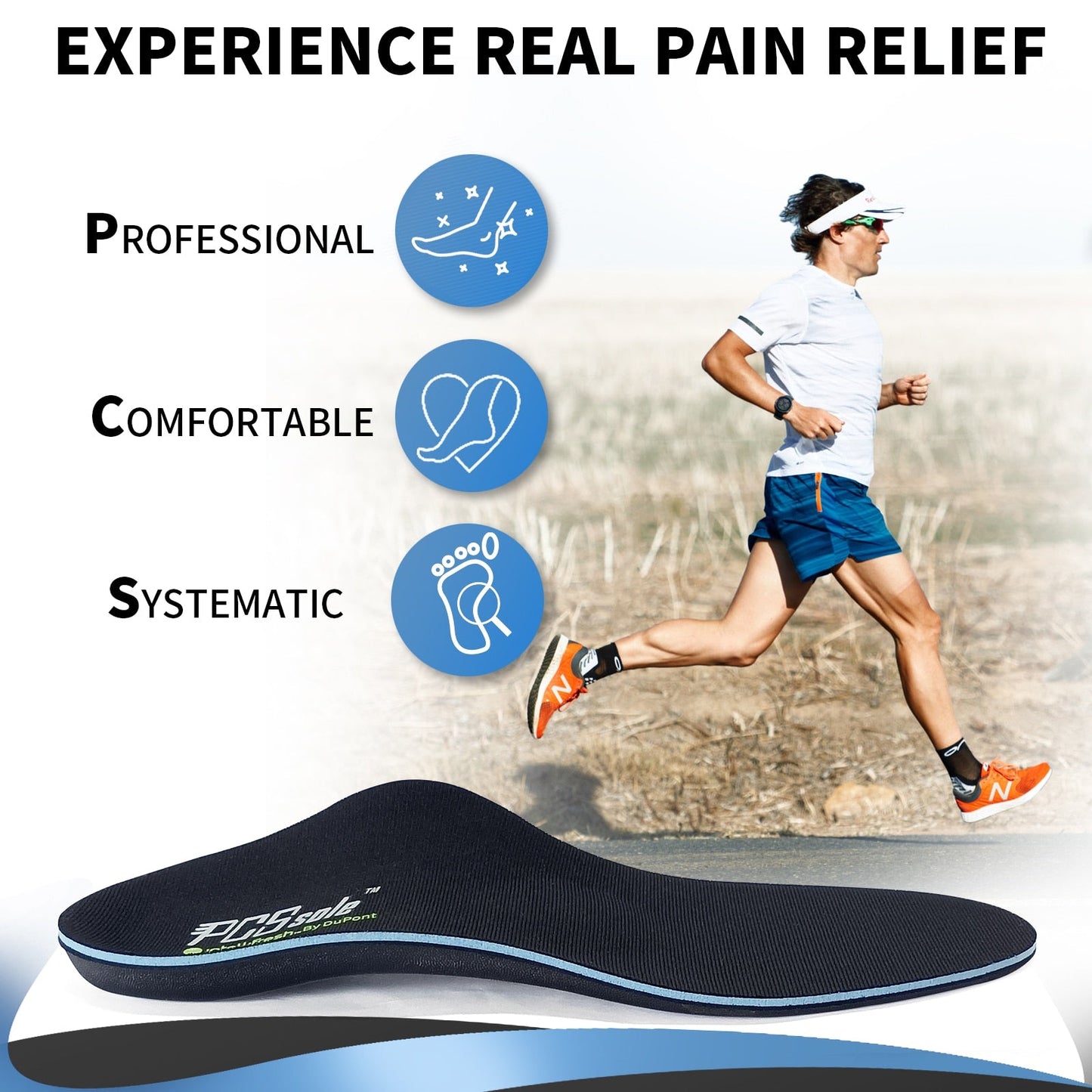 PCSsole Flat Foot Orthopedic Support Medical Insoles